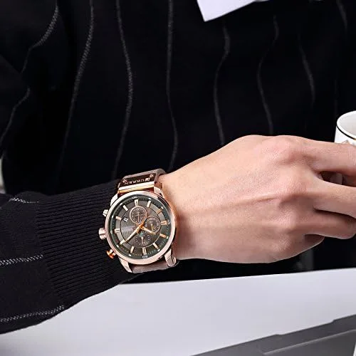 Miniatura 5 de FANMIS Reloj deportivo de cuarzo analógico militar para hombre, cronógrafo, clásico, casual, vestido de negocios, impermeable, reloj de pulsera