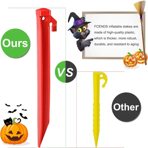 Miniatura 3 de Juego de estacas inflables de plástico para Halloween, Navidad, vacaciones, decoración de jardín, incluye 12 estacas inflables para tienda, 12