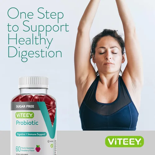 Miniatura 6 de Viteey - Gomitas probióticas para mujeres, hombres y adolescentes, 2 mil millones de UFC, sin azúcar Immune Booster, Digestive Support, Gut Health