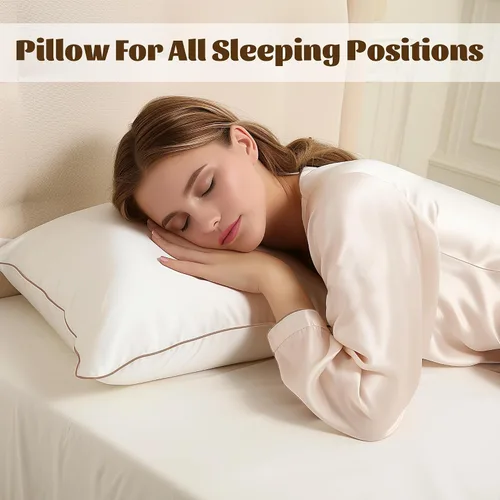 Miniatura 7 de Bafode Almohadas de plumas de ganso, almohadas de cama, tamaño Queen, juego de 2, almohadas de hotel para dormir, almohadas blancas suaves