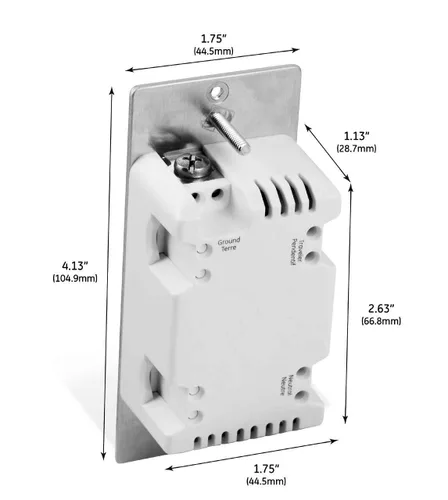 Bryant Electric IDEVZ03DW ZWave RF Decorator - Interruptor complementario, multivía, requiere concentrador Z-Wave, 120 VAC, color blanco