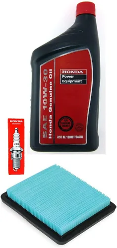 Kit de mantenimiento para generador Honda EU3000, (1) aceite de 08207-10w30 de 1 cuarto, (1) bujía 98079-55846 y (1) filtro de aire 17211-ZS9-A02