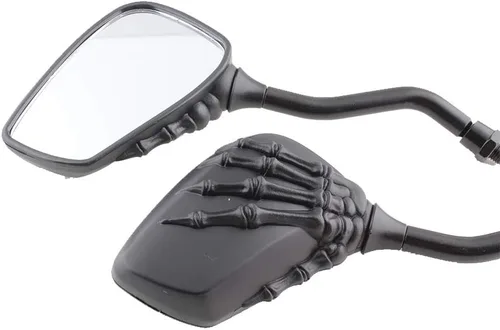 Miniatura 2 de DREAMIZER Espejos de motocicleta Black Skull para manillar – Espejos laterales retrovisores de 0.315 in y 0.394 in para Shadow Spirit 750 Aero Grom