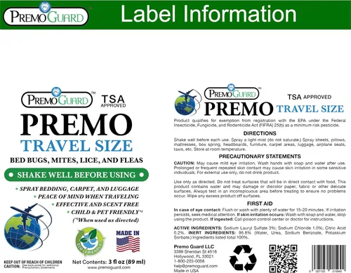 Miniatura 6 de Aerosol para cama de viaje, LICE & MITE Killer – 3 oz cumple con TSA – Natural no tóxico – Apto para niños y mascotas – Acción rápida – Sin manchas