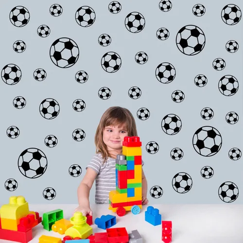 Miniatura 6 de 44 calcomanías de fútbol, fáciles de despegar y pegar, calcomanías de fútbol de pared para decoración de pared de fútbol para dormitorio de niños
