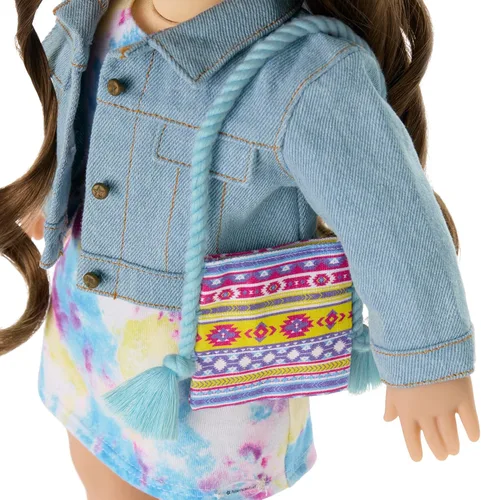 Miniatura 4 de American Girl Truly Me - Chaqueta de mezclilla con accesorios para muñecas de 18 pulgadas, bolso impreso y diadema con estampado de leopardo