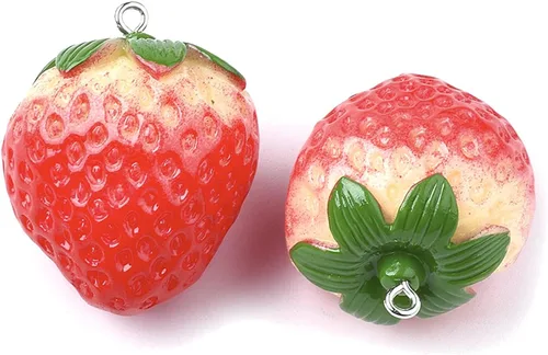 Miniatura 7 de Mega Pet 10 dijes colgantes de resina con diseño de aguacate verde, lindo adorno colgante de comida de imitación de 29 ~ 1.220 in para manualidades