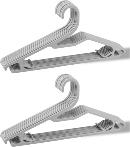Miniatura 17 de VSV stoage Perchas transparentes de 16 pulgadas, paquete de 40 perchas de plástico para armario de adultos, perchas delgadas brillantes con gancho