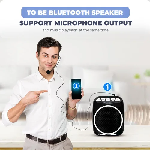 Miniatura 3 de WinBridge WB001 Amplificador de voz portátil con micrófono con auriculares, altavoz personal con micrófono de cabeza, megáfono para profesores