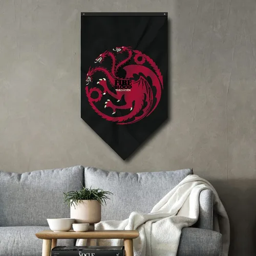 Miniatura 3 de Juego de Tronos Targaryen House Sigil Banner de tela para colgar en la pared decoración del hogar 30 x 50 pulgadas Casa de Dragones