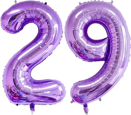 Globo de aluminio de 40 pulgadas con el número 29, globo gigante gigante número 29 para decoración de fiesta de cumpleaños de 29, boda, aniversario,