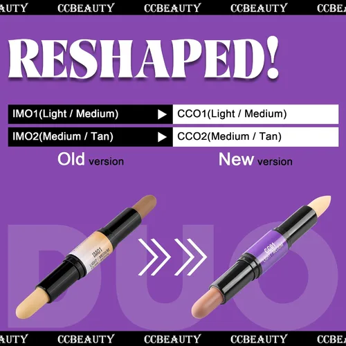 Miniatura 9 de CCbeauty Barra de contorno mate 2 en 1, barra corrector de doble resaltado, kit de resaltado y contorno, barras bronceadoras para maquillaje