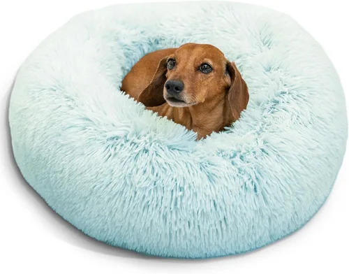 Miniatura 36 de Best Friends by Sheri - The Original Calming Donut - Cama calmante en forma de dona para perros y gatos - Pelo corto, gris, S, 23 x 23 pulgadas Gris