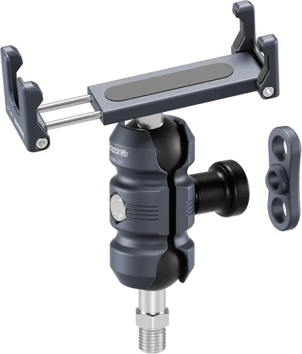 Miniatura 2 de Kit de soporte antirrobo para teléfono de motocicleta, con tornillo M10 para instalación de espejo, cabeza de bola de 0.984 in y barra corta