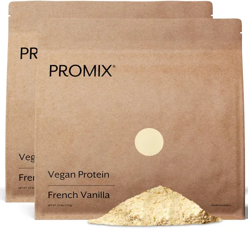 ProMix Nutrition proteína en polvo vegana, 25g de proteína de guisantes amarillos canadienses a base de plantas, Vitamina B12, BCAA - Vainilla - 5