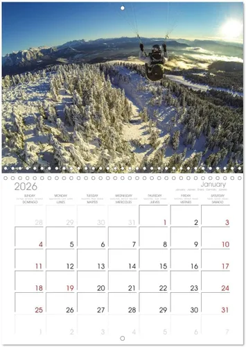 Miniatura 5 de Parapente - entre el cielo y la tierra (calendario mensual de pared 2025 11.7 x 16.5 pulgadas (abierto), calendario de 14 meses CALVENDO