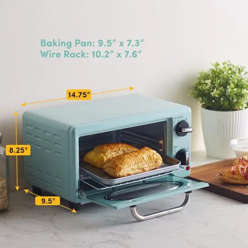 Miniatura 3 de Elite Gourmet de Maximatic Americana Collection ETO147M - Horno tostador retro de los años 50 para encimera estilo diner, para hornear y tostar, se
