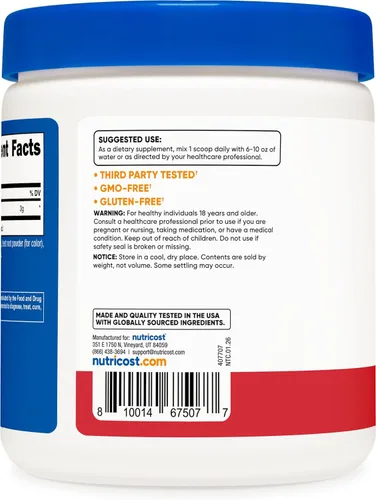 Miniatura 4 de Nutricost L-citrulina malato 2:1 (10.58 oz) (kiwi de fresa)