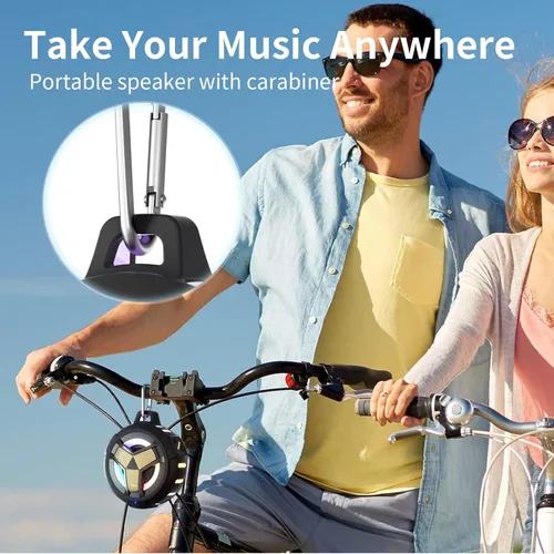 Miniatura 3 de EBODA Altavoz Bluetooth impermeable, altavoz inalámbrico para ducha, IP67 impermeable, luz LED, flotante, altavoces portátiles para viajes, piscina