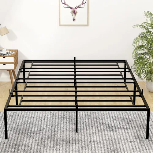 Miniatura 3 de coucheta Base de cama Queen con almacenamiento de plataforma de metal de 13 pulgadas con soporte de listones de acero, no necesita somier, marco
