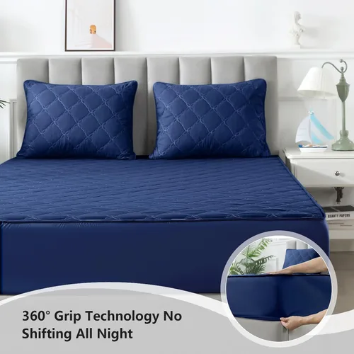 Miniatura 4 de Protector de colchón impermeable – Protector de colchón de tamaño individual silencioso y estilo sábana bajera Protección completa de cama