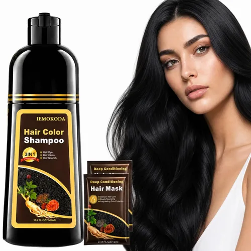 Miniatura 18 de Champú de tinte para el cabello 3 en 1 para mujeres y hombres, rica coloración de raíz a punta con extractos naturales, 3-4 semanas de duración
