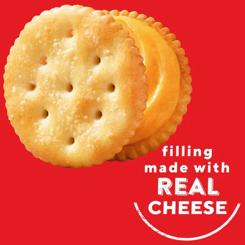 Miniatura 6 de RITZ Galletas tipo sándwich de queso, aperitivos para el almuerzo, 20 paquetes de bocadillos (6 galletas por paquete)