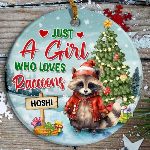 Miniatura 3 de Regalos para amantes de las mascotas, adorno de Navidad personalizado, árbol de Navidad de mapache, regalos para niñas y niños, adorno de mapache
