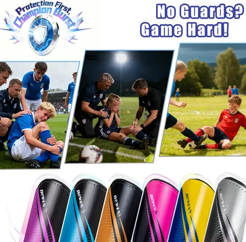 Miniatura 7 de newox - Espinilleras de fútbol para niños y jóvenes, protección de espinilleras para niños y niñas de 3 a 15 años, para niños y niñas Azul