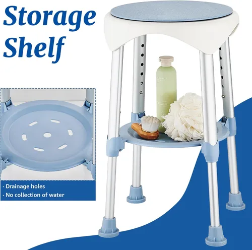 Miniatura 5 de Silla Taburete de Ducha para Interior de Ducha, Taburete de Plástico Pequeño de Esquina Mejorado para Adultos Mayores, Asiento Taburete de Ducha