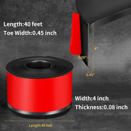 Miniatura 2 de Moldura Flexible para Zócalo de 4 Pulgadas, Ribete de Base de Pared de Vinilo Autoadhesiva, Base Cove de Despegar y Pegar, Moldura de Zócalo de Negro