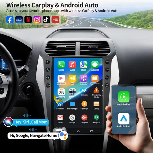 Miniatura 3 de Radio de coche para Ford Explorer 2011-2019 Actualización de radio con pantalla estilo Tesla de 14.4 pulgadas Unidad principal con Carplay
