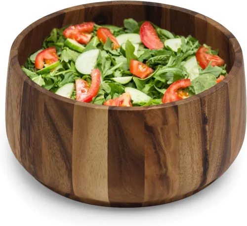 Miniatura 9 de Ironwood Gourmet Ensaladera de madera extra grande, madera de acacia, 12 x 12 x 7.25