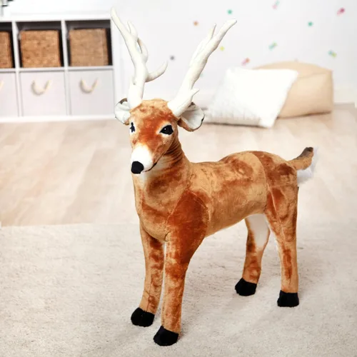 Miniatura 10 de Ciervo gigante de Melissa & Doug, animal realista relleno, más de 3 pies de largo