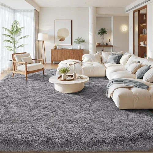 Miniatura 70 de Zentavio - Alfombras para sala de estar, alfombras de área verde oscuro de 3 x 5 pies, alfombra de césped artificial, alfombra de pelo mullido