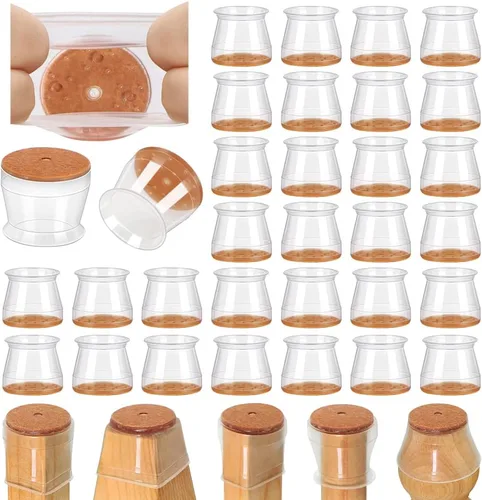 Miniatura 10 de 24 Piezas Protectores de Piso para Patas de Silla para Pisos de Madera Dura Cubiertas de Silicona para Proteger Pisos de Baldosas de Madera
