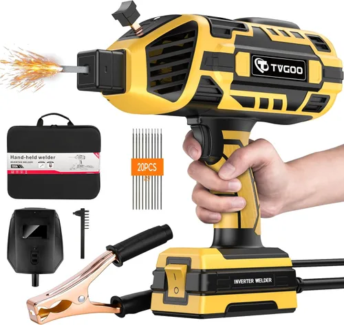 Soldadora portátil de mano – Soldador de mano inversor IGBT de 110 V, soldador de arco portátil de 20-120 A con 5 ajustes de corriente variables,