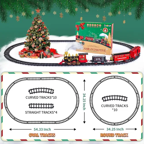Miniatura 7 de Letapapa Conjunto de Tren, Conjuntos de Tren de Navidad para Debajo del Árbol, Juguete de Tren Eléctrico para Niños y Niñas, Tren de Juguete
