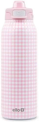 Miniatura 63 de Ello Pop & Fill Insulated Stainless Steel Water Bottle with Quick Fill Lid, Leakproof Locking, Sip or Chug Spout, BPA-Free, Double Wall Vacuum Negro