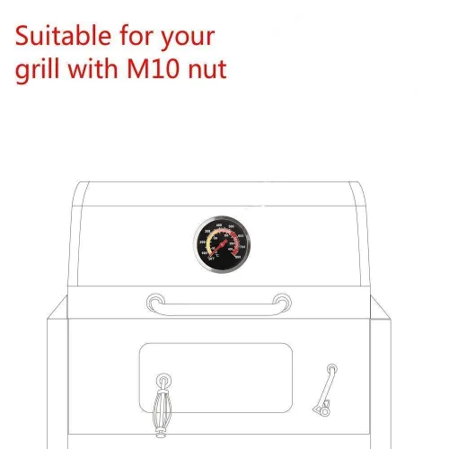 Miniatura 4 de GasSaf 2 3/8" barbacoa de acero inoxidable parrilla de carbón de madera ahumador de temperatura Pit termómetro Fahrenheit e indicador de calor
