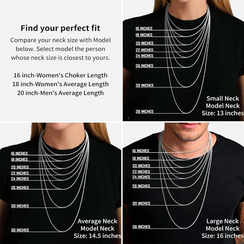 Miniatura 4 de ASHINE 925 Sterling Silver Box Chain Necklace for Women, 1mm 0.8mm Replacement Link Chain for Pendants, Dainty & Sturdy Necklace Available in 16-36