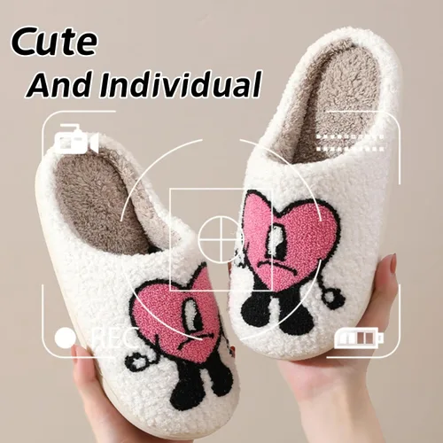 Miniatura 2 de LEZIRTOI Bad Cute Bunny Slippers For Women Men Couple Casual Shoes Cartoon Plush Indoor Outdoor Slipper Winter Love Pattern Slippers House Slippers