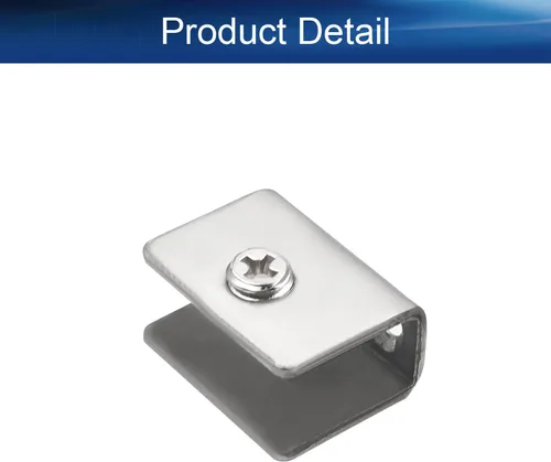 Miniatura 3 de 4 piezas de acero inoxidable ajustable soporte de estante de vidrio rectangular pequeña puerta gabinete abrazadera clip soporte para 0.236-0.315 in