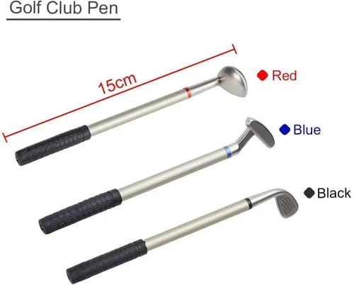 Miniatura 9 de Mini juego de bolígrafo de golf, rojo, azul y negro, tres tipos de tinta, adecuado para oficina, estudio cuando se cansa la descompresión, mini