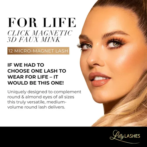 Miniatura 4 de Lilly Lashes Pestañas postizas magnéticas Click - Para toda la vida, pestañas falsas de visón sintético magnéticas para un aspecto natural