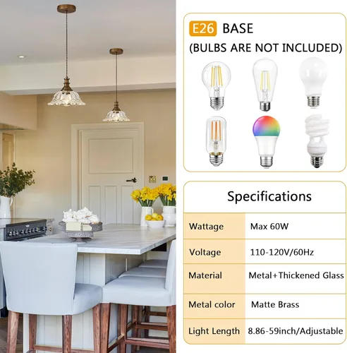 Miniatura 5 de HDDFL Lámparas Colgantes de Vidrio Modernas Accesorios de Iluminación Colgante Lámpara Colgante Acabado Cepillado Accesorio de Luz Colgante