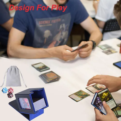 Miniatura 7 de AFIING MTG Caja de Mazo para Commander Display, Caja de Cartas que Cabe 100 Cartas con Doble Funda, Caja de Almacenamiento Magic Commander TCG con 2