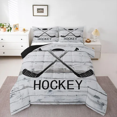 Miniatura 32 de Erosebridal Edredón de plumón de hockey sobre hielo, juego de edredón de jugador de hockey para adolescentes, niños y hombres, juego de ropa de cama