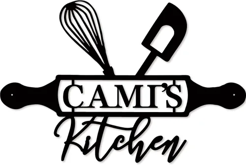Letrero de metal personalizado con nombre personalizado para cocinero de restaurante, letreros de monograma para cocina casera, regalo de