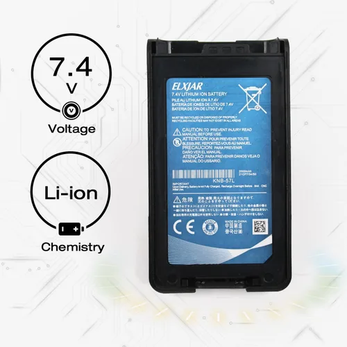 Miniatura 2 de Paquete de 2 baterías de iones de litio KNB-57L de 7.4V 2000mAh para KNB-55L KNB-24L, compatible con Kenwood TK-2140 TK-3140 TK-2170 TK-3170 TK-2160